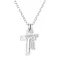 Stříbrný náhrdelník se zirkonem bílý křížek 12012.1