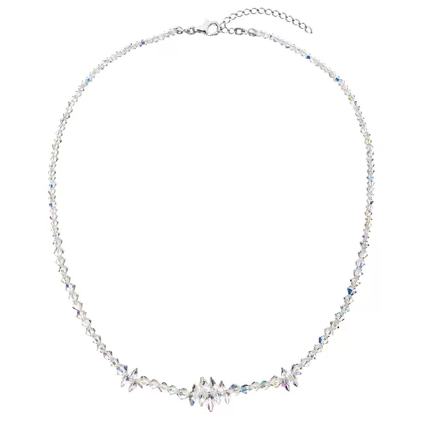 Stříbrný náhrdelník s krystaly Swarovski AB efekt hrozen 32064.2