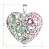 Stříbrný přívěsek s krystaly Swarovski mix barev srdce 34243.3 sakura