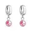 Stříbrné visací náušnice kroužky se Swarovski krystalem 31300.3 rose