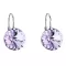 Stříbrné náušnice visací s krystaly Swarovski fialové kulaté 31106.3 violet