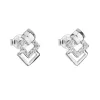 Stříbrné náušnice pecka se zirkonem v bílé barvě 11015.1