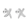 Stříbrné náušnice pecka se zirkonem v bílé barvě 11082.1