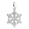 Stříbrný přívěsek s krystaly Swarovski bílá vločka 34221.1