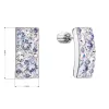 Stříbrné visací náušnice se Swarovski krystaly fialový obdélník 31303.3 violet