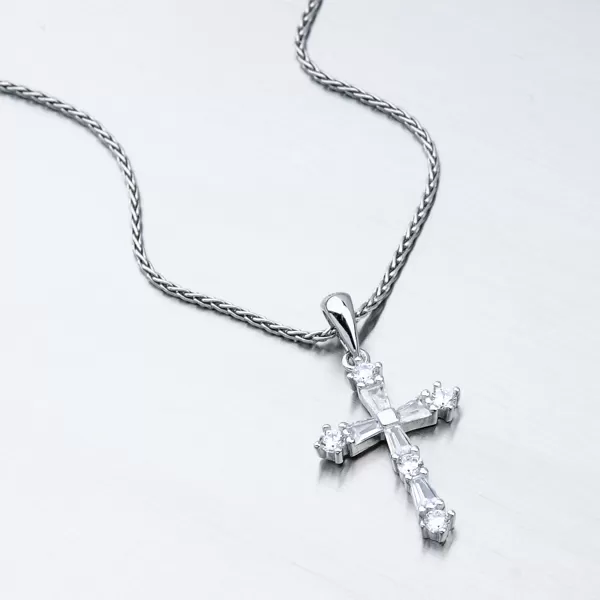 Dámský přívěsek stříbro 925 zirkon křížek HST-13152
