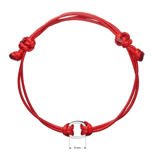 Kabbalah náramek proti uhranutí stříbrný čtvereček 13003.3 červený