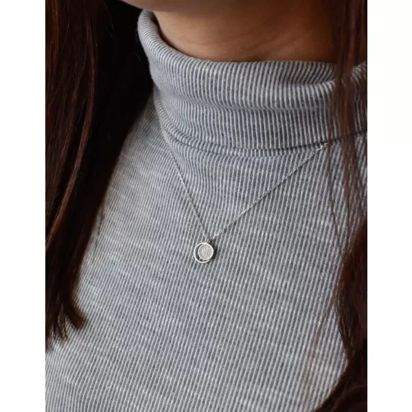 Stříbrný náhrdelník se zirkonem bílý kulatý 12011.1