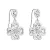 Stříbrné náušnice visací s krystaly Swarovski bílý čtyřlístek 31262.1