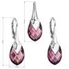 Sada šperků s krystaly Swarovski náušnice a přívěsek fialová slza 39169.4 amethyst