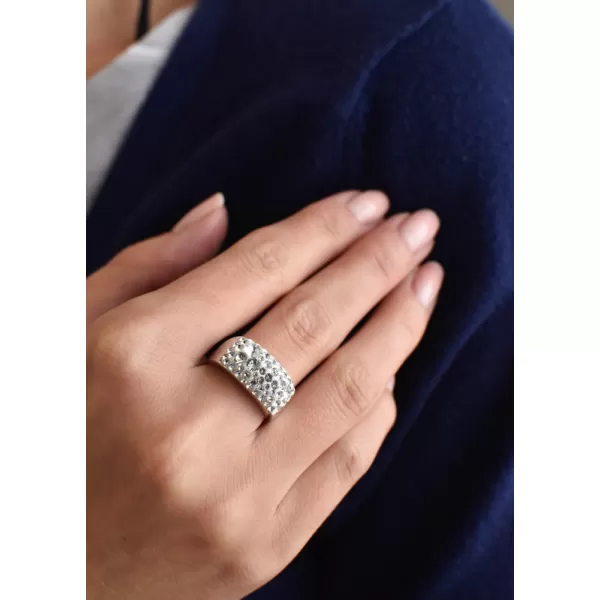 Stříbrný prsten s krystaly Swarovski bílý 35014.1 krystal