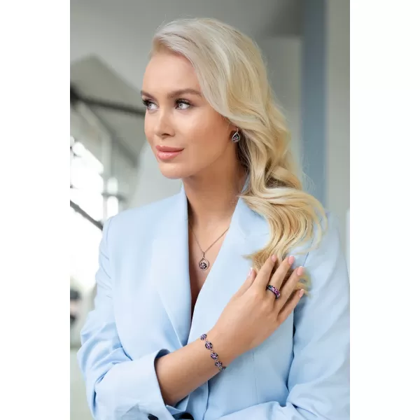 Stříbrný náramek se Swarovski krystaly mix barev 33048.4 galaxy