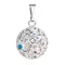 Stříbrný přívěsek s krystaly Swarovski ab efekt kulatý 34225.2