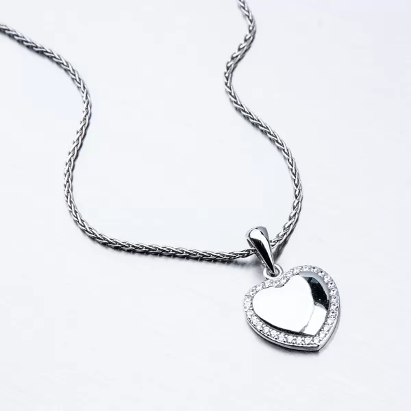 Stříbrný přívěsek srdce HST-13105