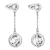 Stříbrné náušnice visací s krystaly Swarovski bílé kulaté 31269.1