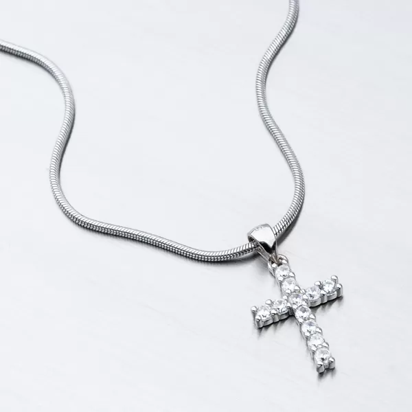 Dámský přívěsek stříbro 925 zirkon křížek HST-13279