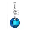Stříbrný přívěsek s krystaly Swarovski modrý kulatý 34216.5