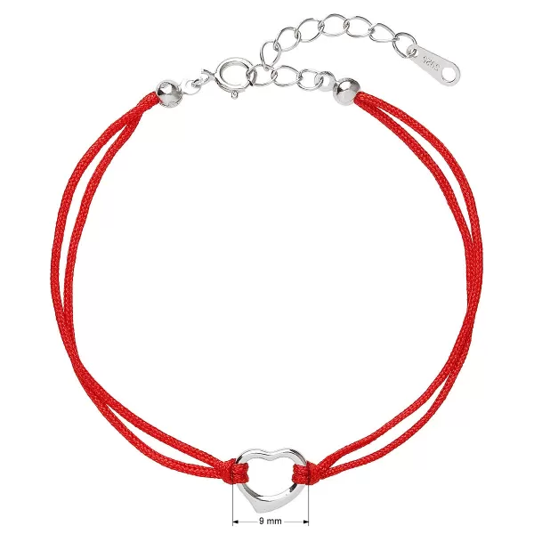 Kabbalah náramek proti uhranutí stříbrné srdíčko 13006.3 červený