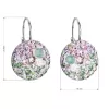 Stříbrné náušnice visací s krystaly Swarovski mix barev kulaté 31176.3 sakura
