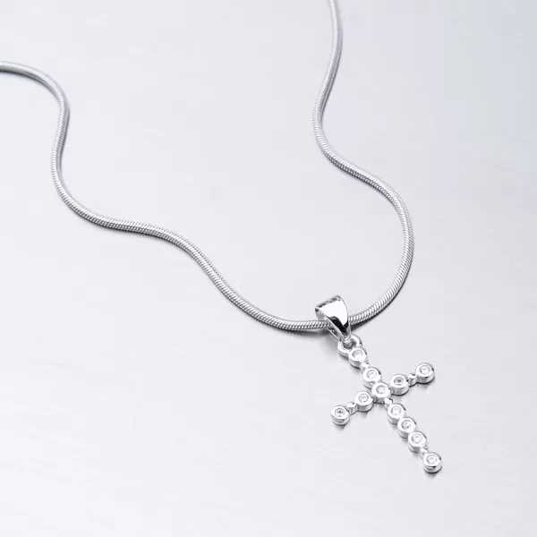 Dámský přívěsek stříbro 925 zirkon křížek HST-13184