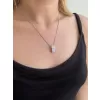 Stříbrný náhrdelník se Swarovski krystaly obdélník 32074.2 ab efekt
