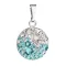 Stříbrný přívěsek s krystaly Swarovski modrý kulatý 34225.3 light turquoise