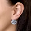 Stříbrné náušnice visací s krystaly Swarovski fialové kulaté 31161.3 violet