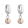 Stříbrné visací náušnice kroužky se Swarovski krystalem 31300.3 lt. peach