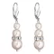 Stříbrné náušnice visací se syntetickými perlami a krystaly Swarovski růžové kulaté 31150.3