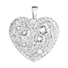 Stříbrný přívěsek s krystaly Swarovski bílé srdce 34243.1