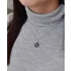 Stříbrný přívěsek s krystaly Swarovski fialový kulatý 34225.3 dark amethyst