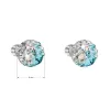 Stříbrné náušnice pecka s krystaly Swarovski modré kulaté 31336.3 light turquoise