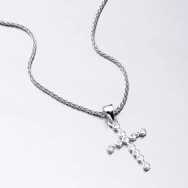 Dámský přívěsek stříbro 925 zirkon křížek HST-13184