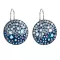 Stříbrné náušnice visací s krystaly Swarovski modré kulaté 31161.3 blue style