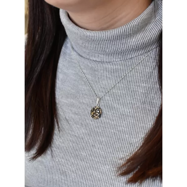 Stříbrný přívěsek s krystaly Swarovski mix barev kulatý 34225.4 colorado