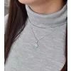 Stříbrný přívěsek s krystaly Swarovski modrý kulatý 34225.3 light turquoise
