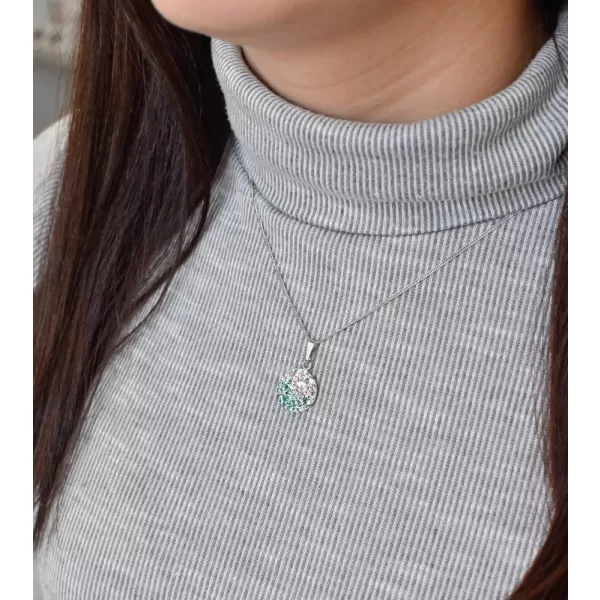 Stříbrný přívěsek s krystaly Swarovski modrý kulatý 34225.3 light turquoise