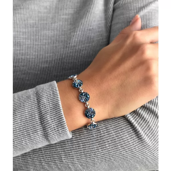 Stříbrný náramek se Swarovski krystaly modrý 33048.3 blue style