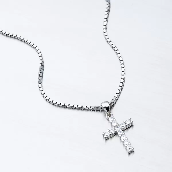 Dámský přívěsek stříbro 925 zirkon křížek HST-13279