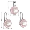 Sada šperků s krystaly Swarovski náušnice a přívěsek růžová perla kulaté 39091.3