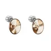 Stříbrné náušnice pecka s krystaly Swarovski zlatý ovál 31274.5