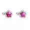 Stříbrné náušnice pecka s krystaly Swarovski růžová kytička 31255.3 fuchsia
