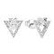Stříbrné náušnice pecka se zirkonem bílý trojúhelník 11150.1