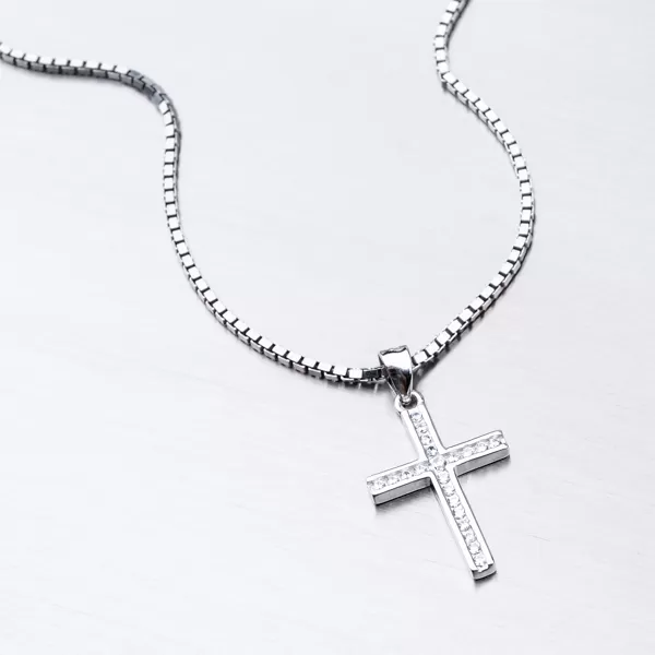 Dámský přívěsek stříbro 925 zirkon křížek HST-13457