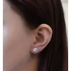 Stříbrné náušnice pecka s krystaly Swarovski modré kulaté 31336.3 light turquoise