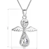 Stříbrný náhrdelník anděl se Swarovski krystaly bílý 32072.1