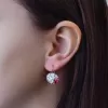 Stříbrné náušnice visací s krystaly Swarovski mix barev kulaté 31176.3 sweet love