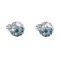 Stříbrné náušnice pecka s krystaly Swarovski modré kulaté 31336.3 ice blue