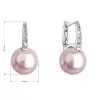 Stříbrné náušnice visací se Swarovski perlou a krystaly 31301.3 rosaline