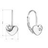 Stříbrné visací náušnice se Swarovski krystaly srdíčka 31299.1 bílé